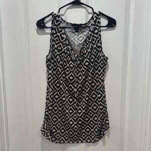 Alyx Black and White Fitted Wrap Tank Top